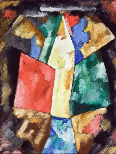 Abstraction, Blue, Yellow and Green av Marsden Hartley