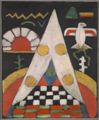 Abstrakte Anordnung amerikanischer Indianersymbole von Marsden Hartley