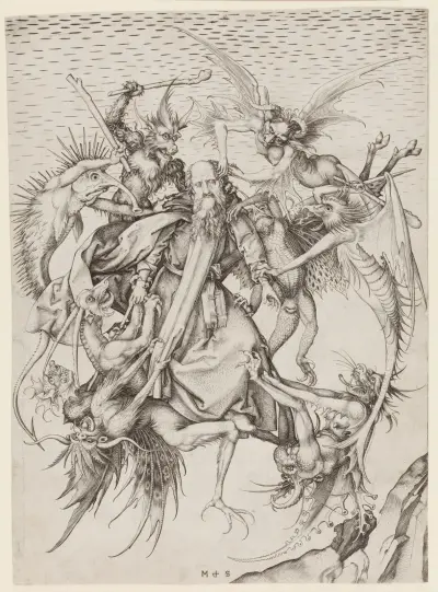 Sankt Antonius plågas av demoner av Martin Schongauer