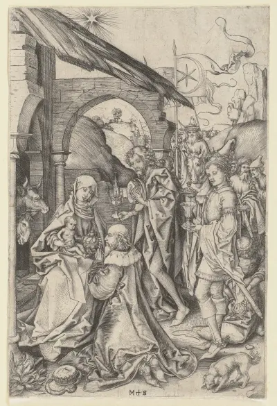 The Adoration of the Magi av Martin Schongauer