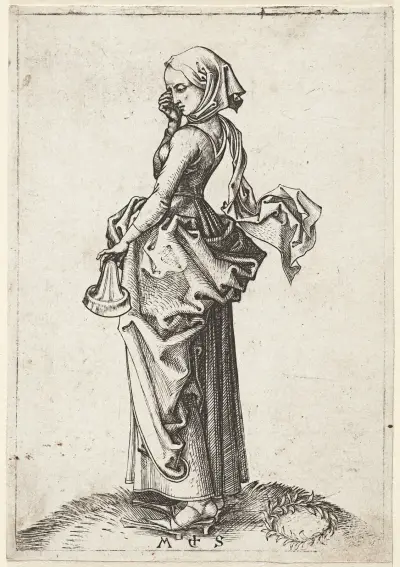 The fifth foolish Virgin av Martin Schongauer
