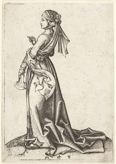 The first foolish Virgin av Martin Schongauer