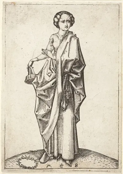 The fourth foolish Virgin, 1475 – nr 1 av Martin Schongauer