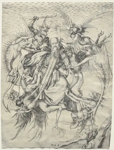 Frestelsen av den helige Antonius av Martin Schongauer