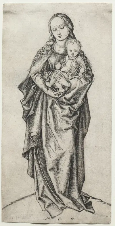 Madonnan med barnet och äpplet av Martin Schongauer