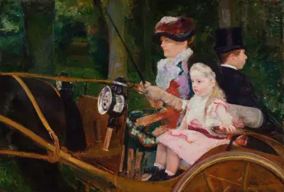 A Woman and a Girl Driving av Mary Cassatt