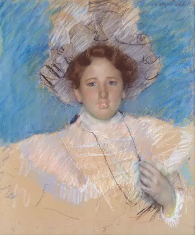 Adaline Havemeyer in a White Hat av Mary Cassatt