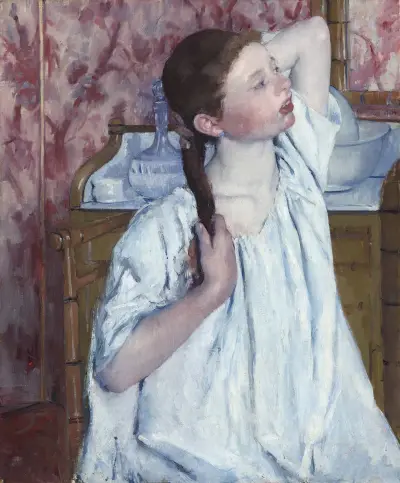Girl Arranging Her Hair av Mary Cassatt