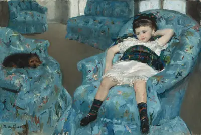 Little Girl in a Blue Armchair av Mary Cassatt