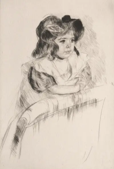 Margot, Resting Arms on Back of Armchair, 1903 – nr 1 av Mary Cassatt