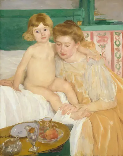 Mother and Child (Baby Getting Up from His Nap), 1899 – nr 2 av Mary Cassatt