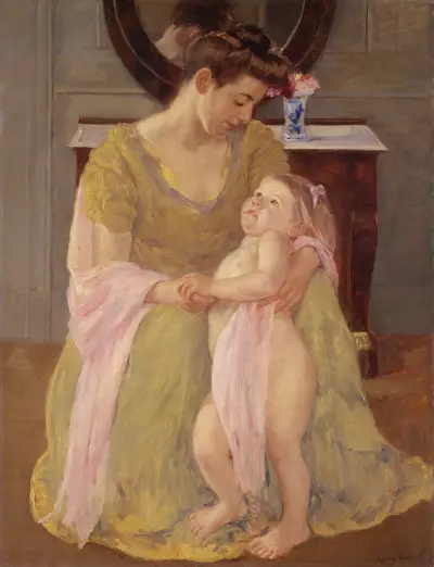 Mother and Child with a Rose Scarf av Mary Cassatt
