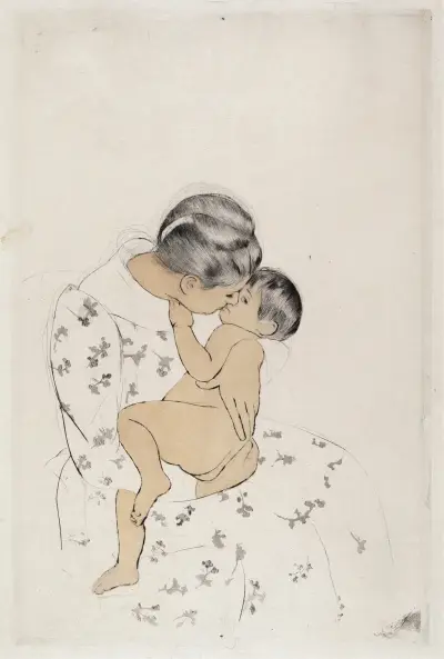 Mother’s Kiss, 1890 av Mary Cassatt