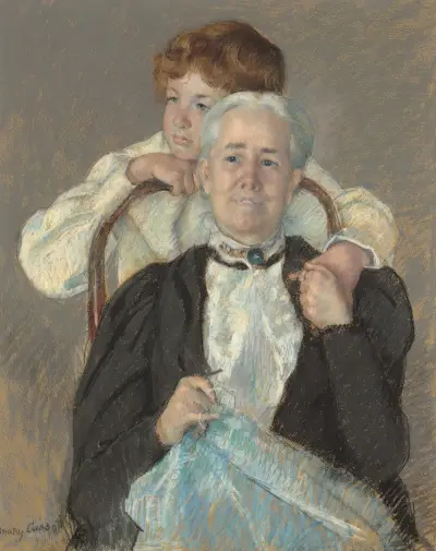 Portrait Of Mrs. Cyrus J. Lawrence With Her Grandson R. Lawrence Oakley av Mary Cassatt