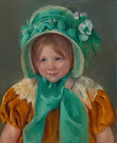 Sara in a Green Bonnet av Mary Cassatt