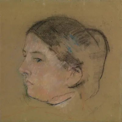 Sketch of a Woman’s Head in Profile to Left (No. 1) av Mary Cassatt