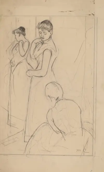 The Fitting (recto), 1890 av Mary Cassatt