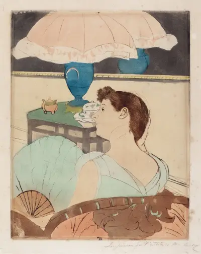 The Lamp, 1890 av Mary Cassatt