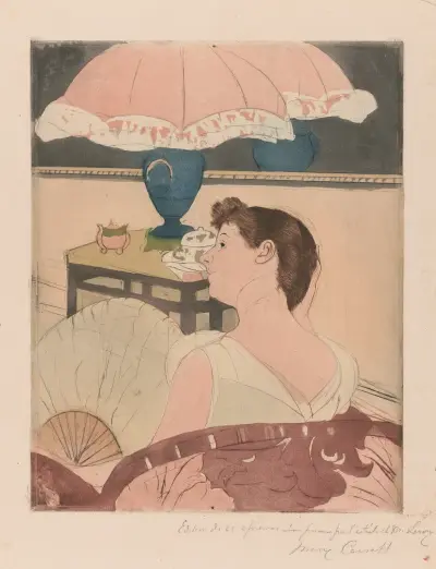 The lamp, 1891 av Mary Cassatt