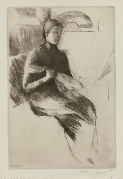 The mandolin player av Mary Cassatt