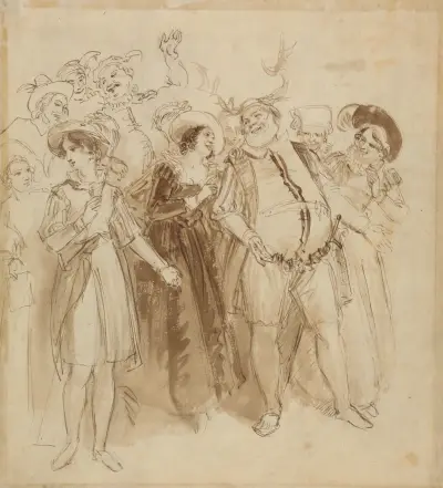 Falstaff förklädd till Herne av John Massey Wright