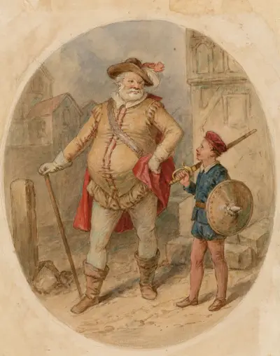 Illustrationer till Shakespeares Falstaff-pjäser (pl. 01) av John Massey Wright