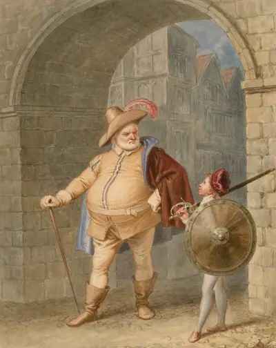 Illustrationer till Shakespeares Falstaff-pjäser Pl.02 av John Massey Wright