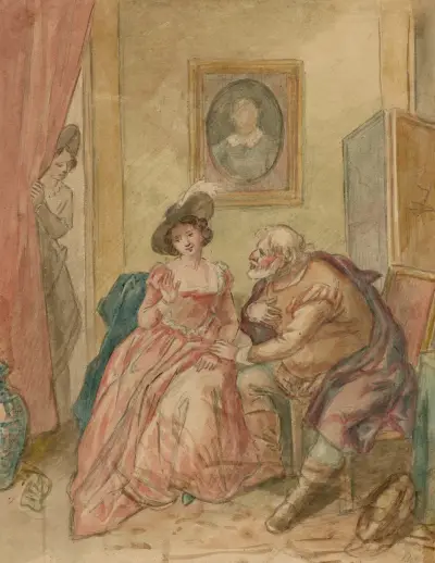 Illustrations to Shakespeare’s Falstaff plays Pl.08 av John Massey Wright