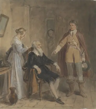 Kung Lear och Cordelia av John Massey Wright