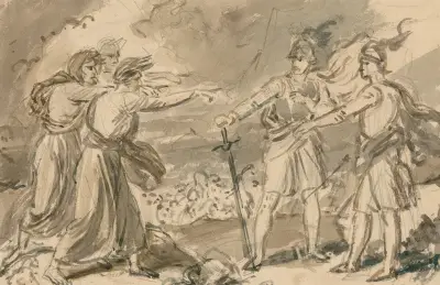 Scener ur Macbeth av John Massey Wright