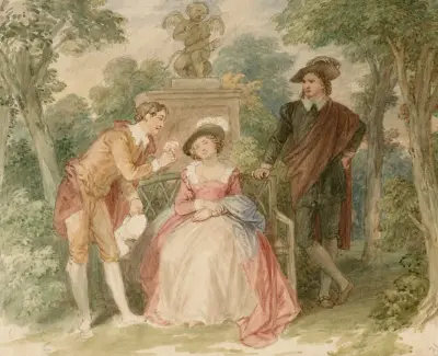 Scener ur Två gentlemän från Verona 3 av John Massey Wright