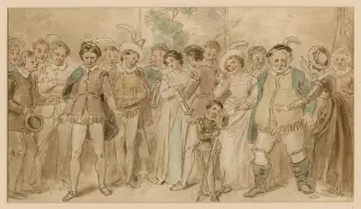 Figurerna i tre av Shakespeares komedier av John Massey Wright