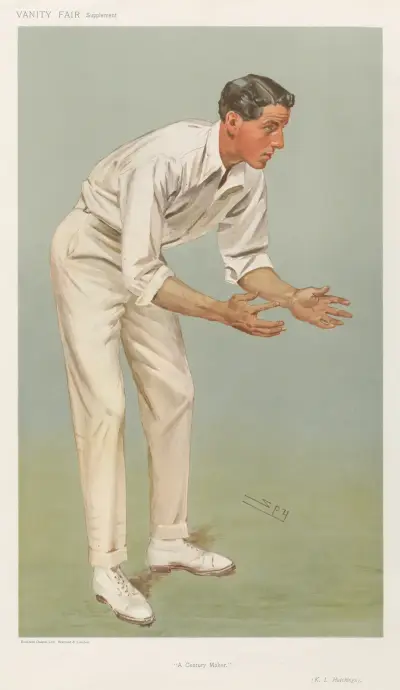Cricket. 'A Century Maker'. K.L. Hustings. 14 August 1907 av Leslie Matthew Ward