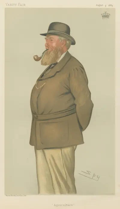 Läkare och vetenskapsmän. ”Jordbruk”. Sir Edward Coke, Earl of Leicester. 4 augusti 1883 av Leslie Matthew Ward