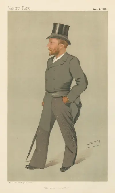 Hästtränare; 'He owns Chancellor', Mr. Fred Crisp, 8 juni 1893 av Leslie Matthew Ward