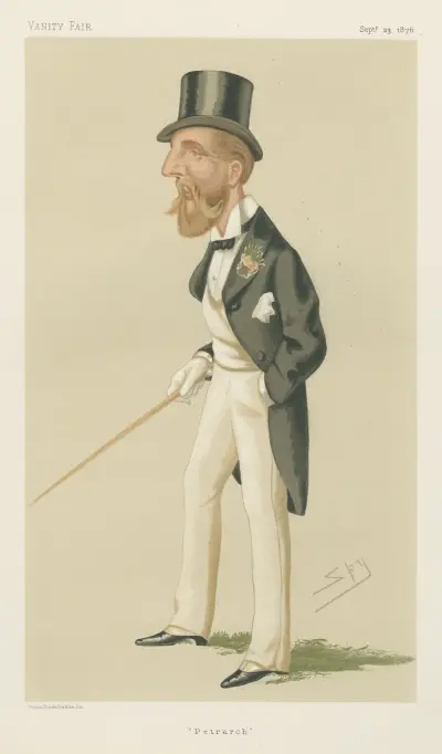 Hästtränare; 'Petrarch', Viscount Dupplin, 23 september 1876 av Leslie Matthew Ward
