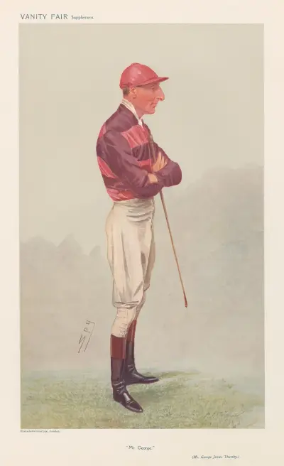 Jockeys; 'Mr. George', Mr. George James Thursby, 18 december 1907 av Leslie Matthew Ward