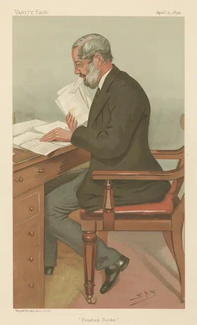 Literary; ‘Printed Books’, Dr. Richard Garnett, April 11, 1895 av Leslie Matthew Ward