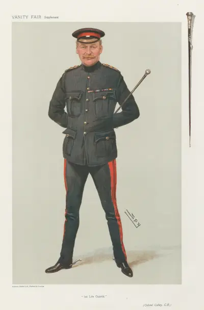 Militärt och marint; '1st Life Guards', överste Calley, 3 oktober 1906 av Leslie Matthew Ward