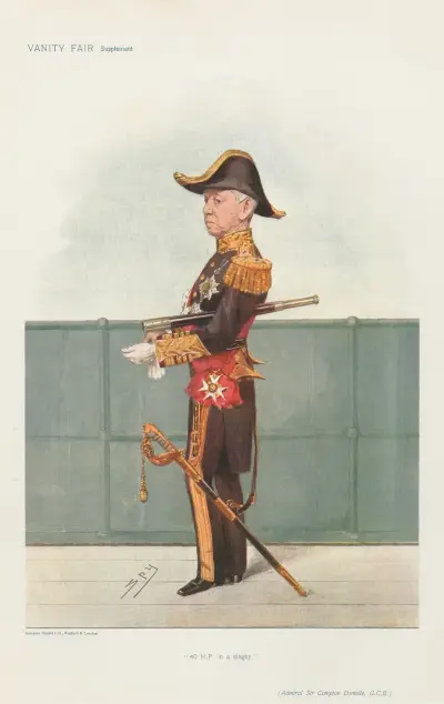 Militär und Marine; „40 HP in einem Dingi“ von Leslie Matthew Ward