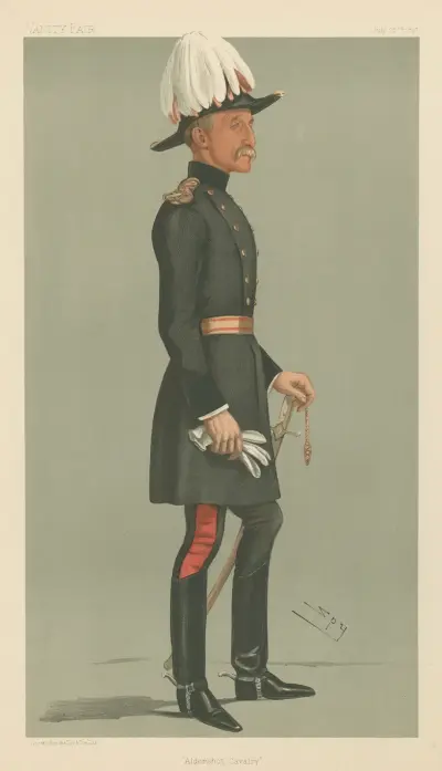 Militärt och marin; 'Aldershot Calvary', generalmajor Reginald Talbot, 22 juli 1897 av Leslie Matthew Ward
