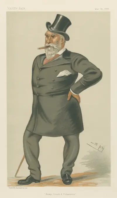 Militär och flotta; 'Armé, hov och frivilliga', överste Charles Hugh Lindsay, 23 december 1882 av Leslie Matthew Ward