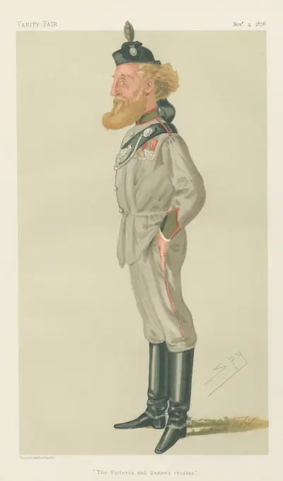 Militär och marin; 'Victoria- och Genèvekorsen', överste Robert James Lloyd Lindsay, 4 november 1876 av Leslie Matthew Ward