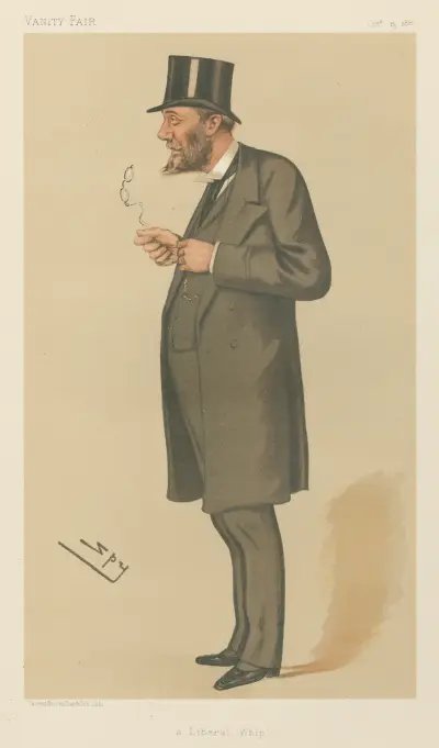 Politiker – „A Liberal Whip“. Mr. Charles Cecil Cotes. 13. Oktober 1883 von Leslie Matthew Ward
