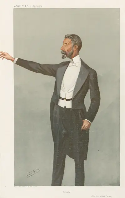 Politiker – „Australien“. The Hon. Alfred Deakin. 2. September 1908 von Leslie Matthew Ward