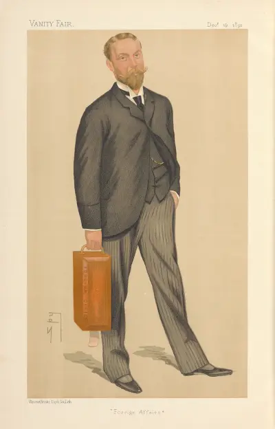 Politiker – 'Utrikesfrågor'. Mr. James William Lowther. 19 december 1891 av Leslie Matthew Ward