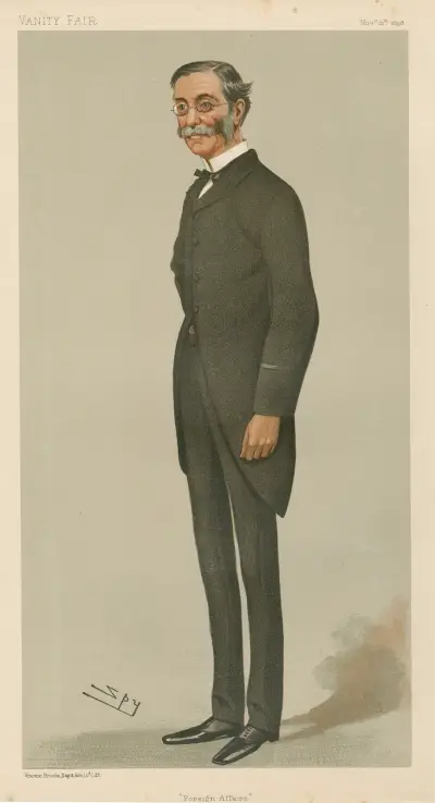 Politiker – 'Utrikesfrågor'. Sir Thomas Henry Sanderson. 10 november 1898 av Leslie Matthew Ward