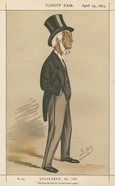 Politicians – ‘Has kept his seat for six-and twenty years’. The Rt. Hon. Thomas Emerson Headlam. April 19, 1873 av Leslie Matthew Ward