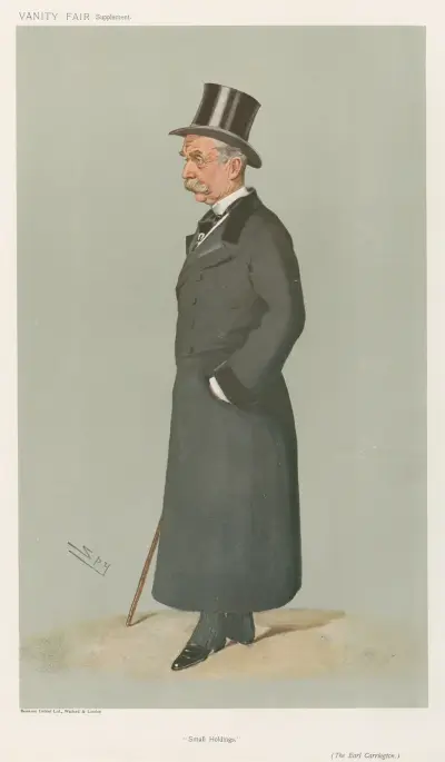 Politiker – 'Small Holdings'. Lord Carrington. 11 september 1907 av Leslie Matthew Ward