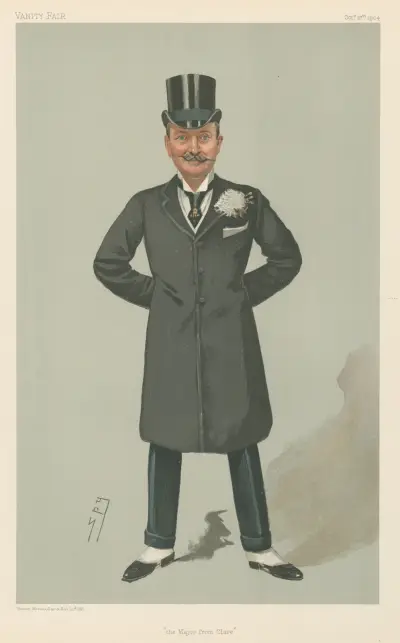 Politiker – 'Borgmästaren från Clare'. Major Eustace-Jameson. 27 oktober 1904 av Leslie Matthew Ward